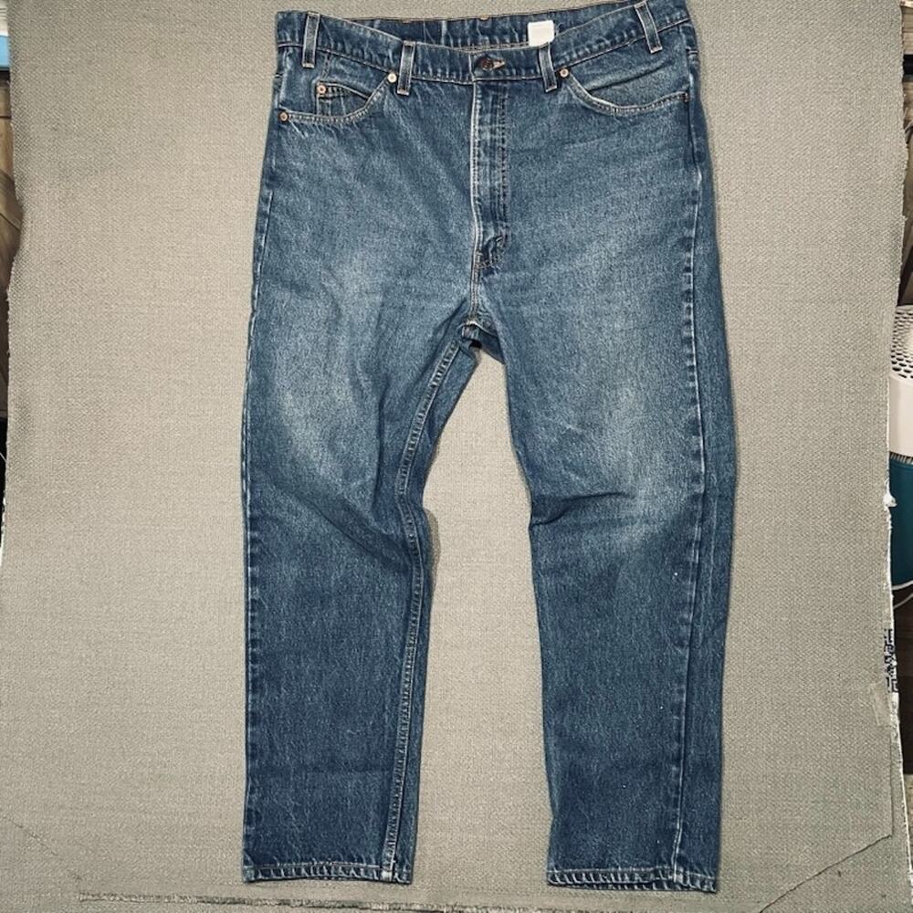 Vintage 90s Levis 505 Orange Tab Jeans Made in USA Medium Dark Wash 38x29